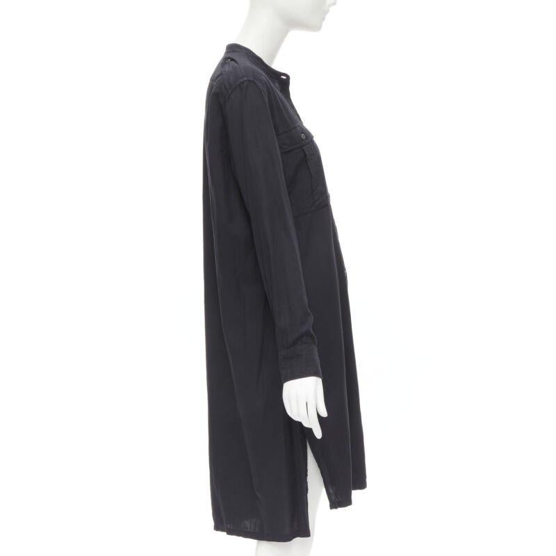 DRIES VAN NOTEN chemise à poches cargo en coton lavé noir, boutonnée sur le devant FR36 XS Excellent état - En vente à Hong Kong, NT