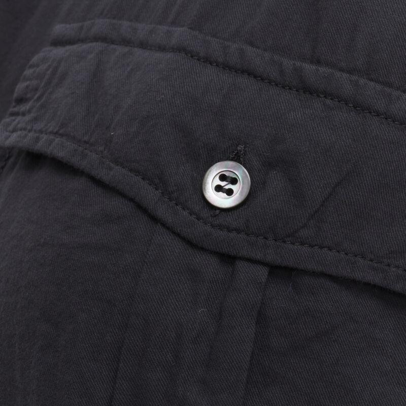 DRIES VAN NOTEN chemise à poches cargo en coton lavé noir, boutonnée sur le devant FR36 XS en vente 4