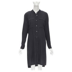 DRIES VAN NOTEN Schwarz gewaschene Baumwolle Cargo Pocket Knopfleiste Hemd FR36 XS