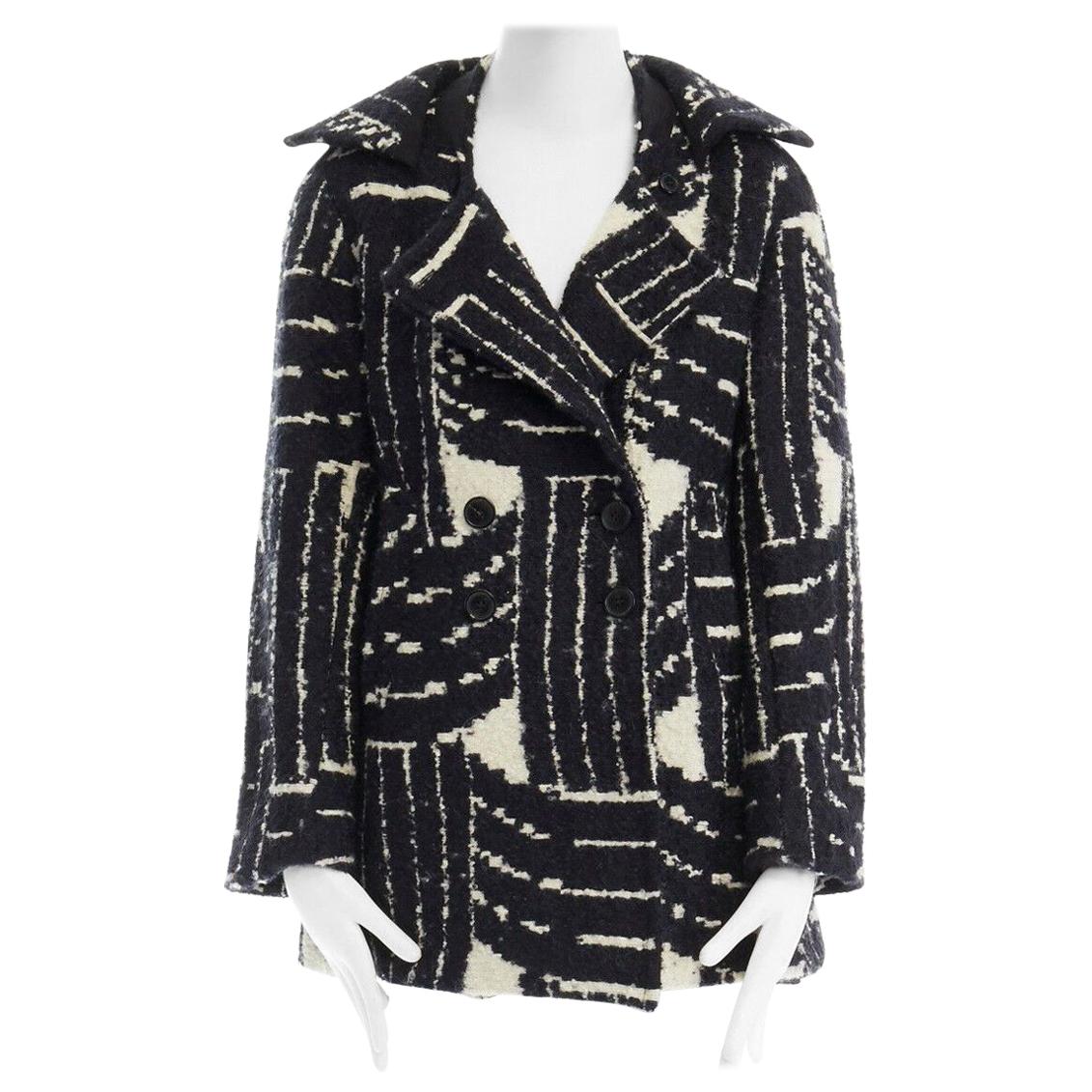 Dries Van Noten Graphic Jaquard Coat For Sale at 1stDibs