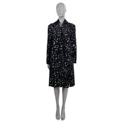 DRIES VAN NOTEN black & white FLORAL JACQUARD OPEN Coat Jacket 40 M