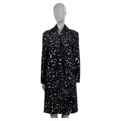 DRIES VAN NOTEN noir et blanc JACQUARD FLORALE Veste Manteau OUVERT 40 M