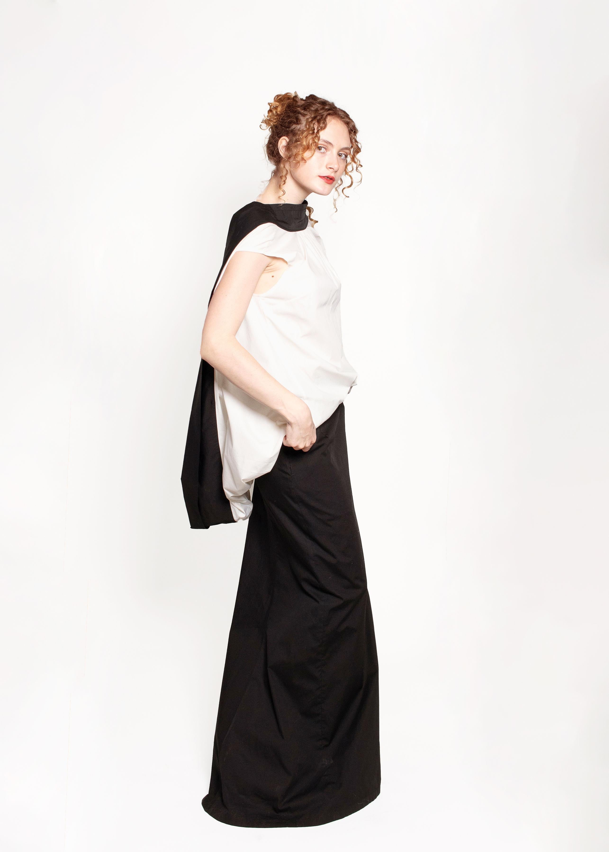 Women's or Men's Dries Van Noten Black/White Open Back Gown