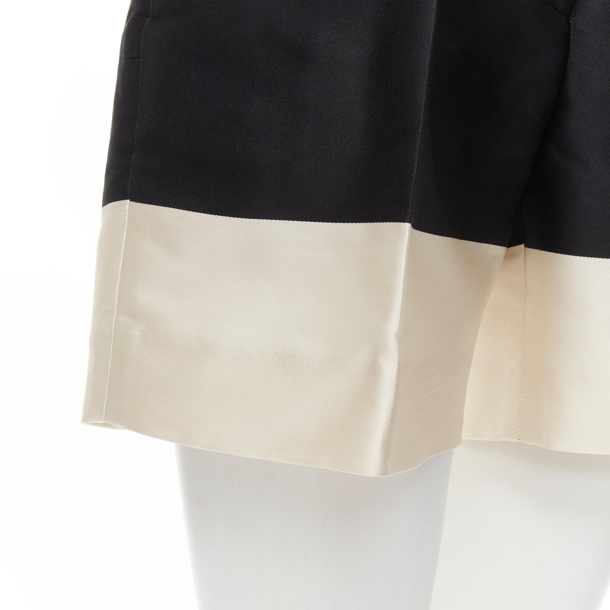 DRIES VAN NOTEN black white polyester silk striped pleat front shorts FR36 S For Sale 2
