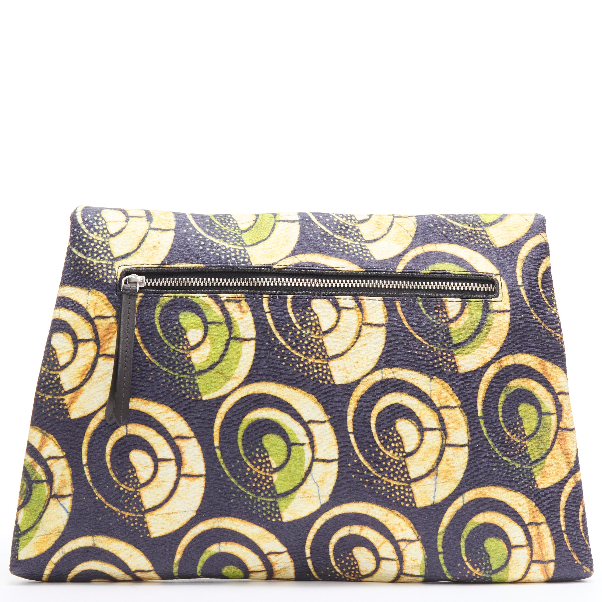 black and yellow clutch bag
