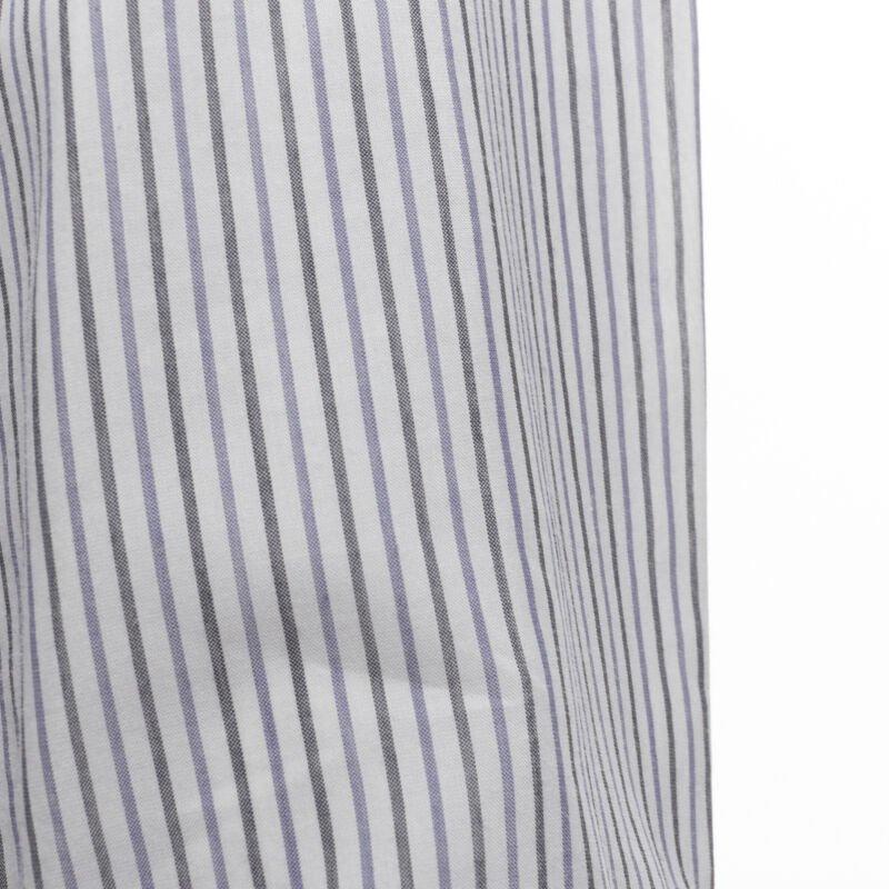 DRIES VAN NOTEN vestido camisero de manga larga FR34 XS con dobladillo de cupro de algodón a rayas azul en venta 5