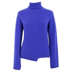 Dries Van Noten Blue Wool Vintage Turtleneck Sweater