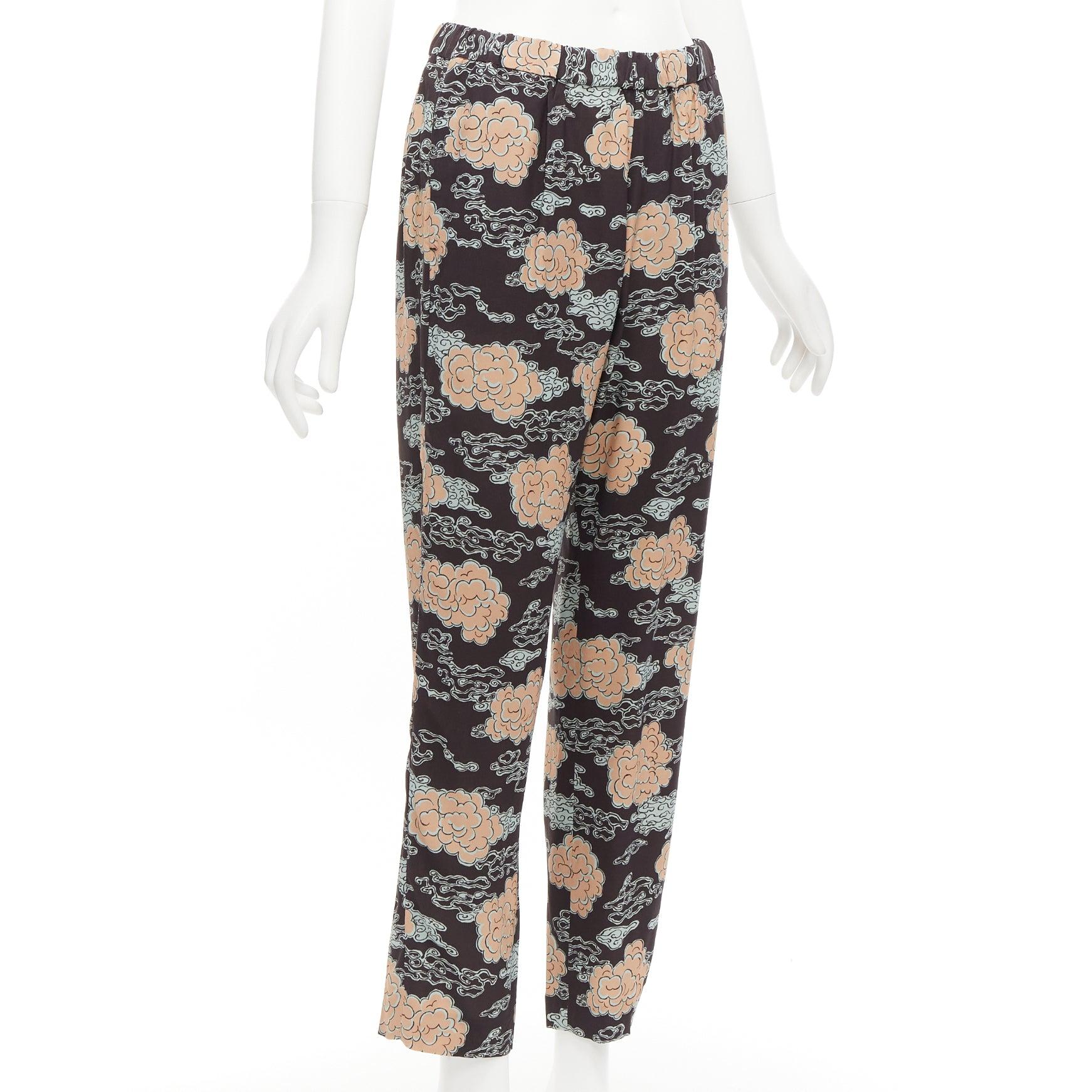 DRIES VAN NOTEN brown black oriental cloud print drawstring pants FR40 M
Reference: CELG/A00262
Brand: Dries Van Noten
Material: Viscose
Color: Brown, Black
Pattern: Abstract
Closure: Elasticated
Made in: Romania

CONDITION:
Condition: Excellent,