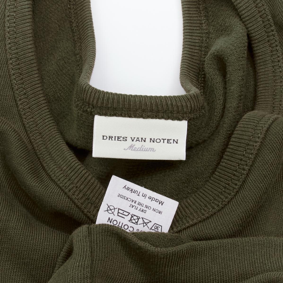 DRIES VAN NOTEN brown cotton silver zip detail sweater top M For Sale 4
