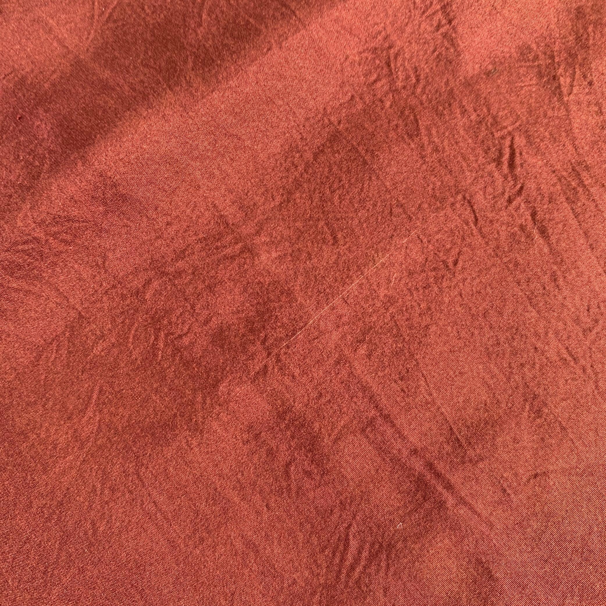 DRIES VAN NOTEN Brown Fuchsia Fringe Silk Scarf In Good Condition For Sale In San Francisco, CA