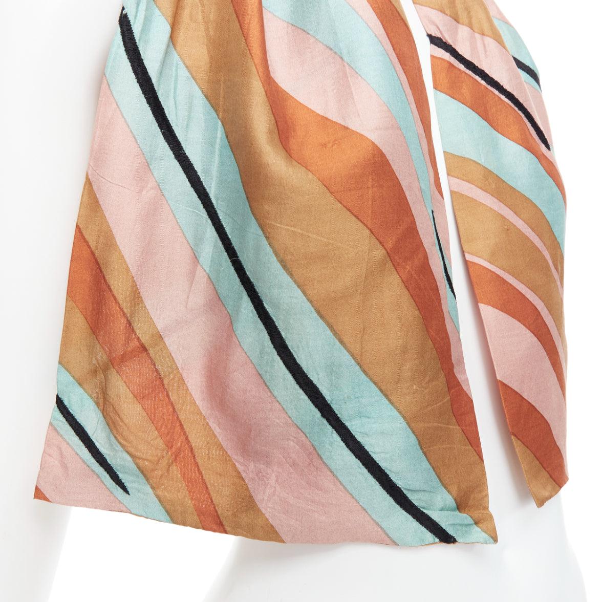 DRIES VAN NOTEN brown green multicolor 100% silk printed scarf
Reference: PRWU/A00171
Brand: Dries Van Noten
Material: Silk
Color: Multicolour
Pattern: Striped
Made in: Belgium

CONDITION:
Condition: Good, this item was pre-owned and is in good