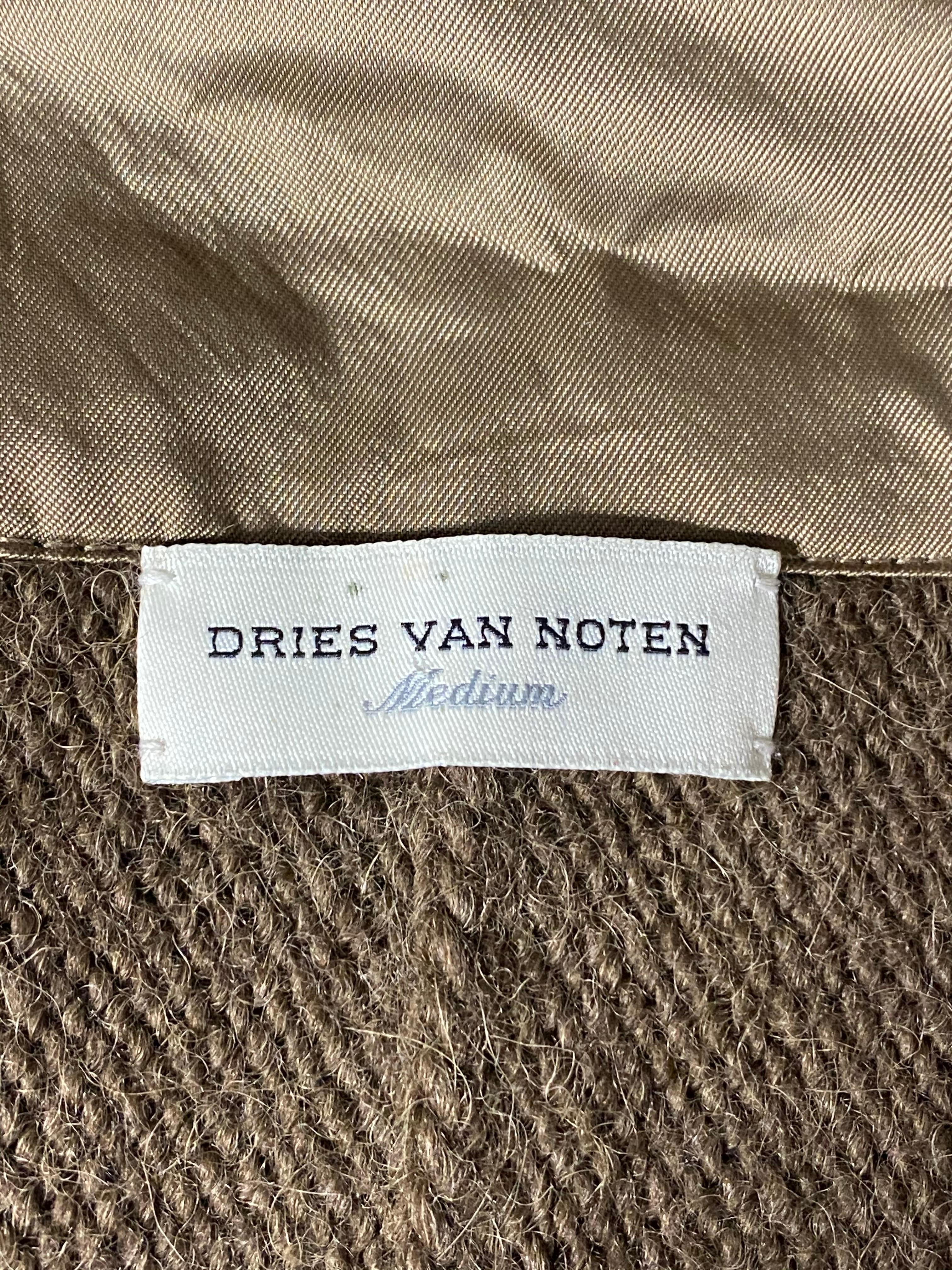Dries Van Noten Brown Knit Sweater, Size Medium In Excellent Condition For Sale In Beverly Hills, CA