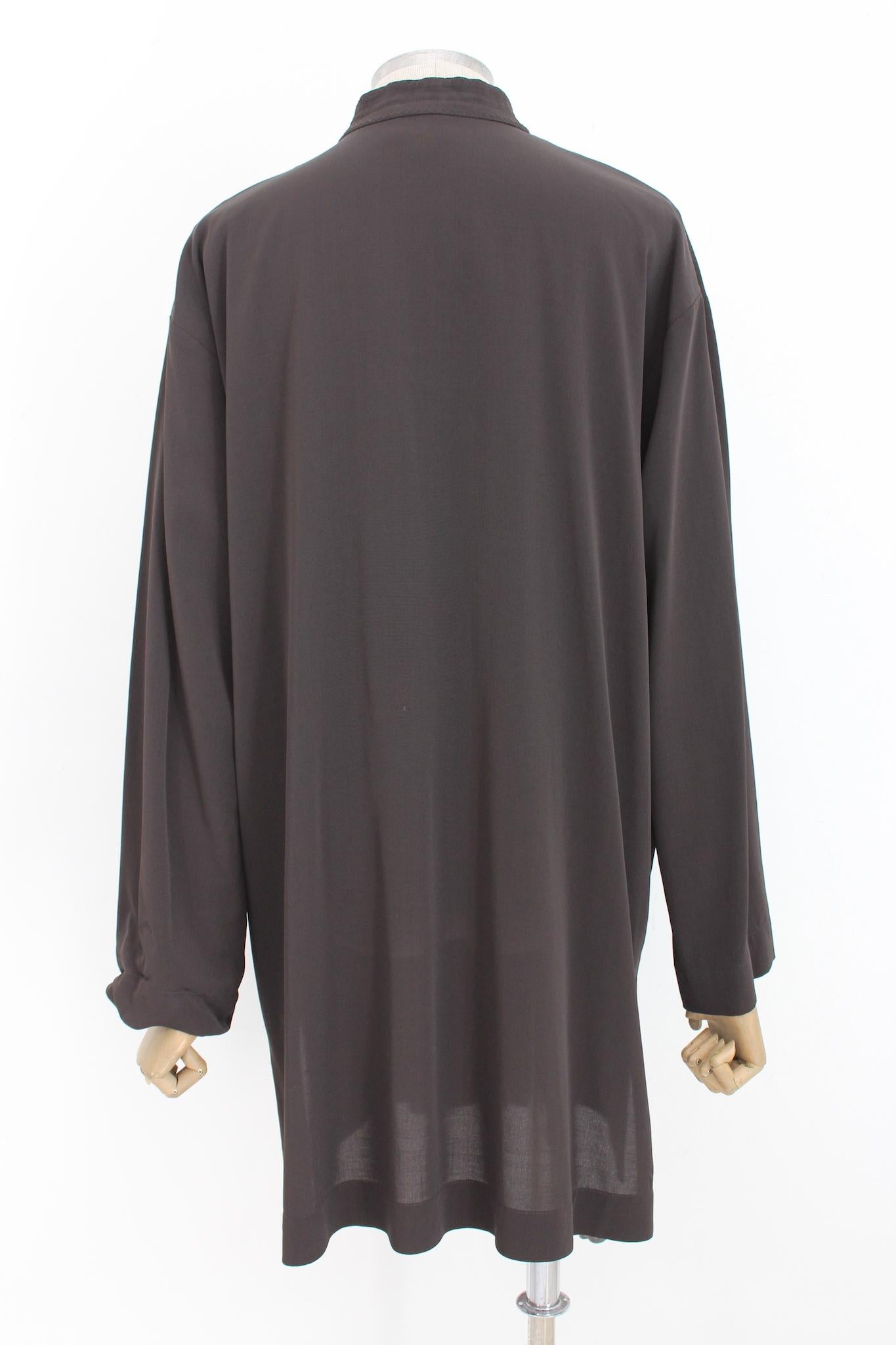 Black Dries Van Noten Brown Long Shirt Dress