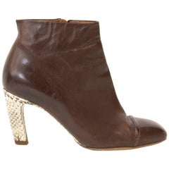 Dries Van Noten Brown Python Ankle Boots - size 36