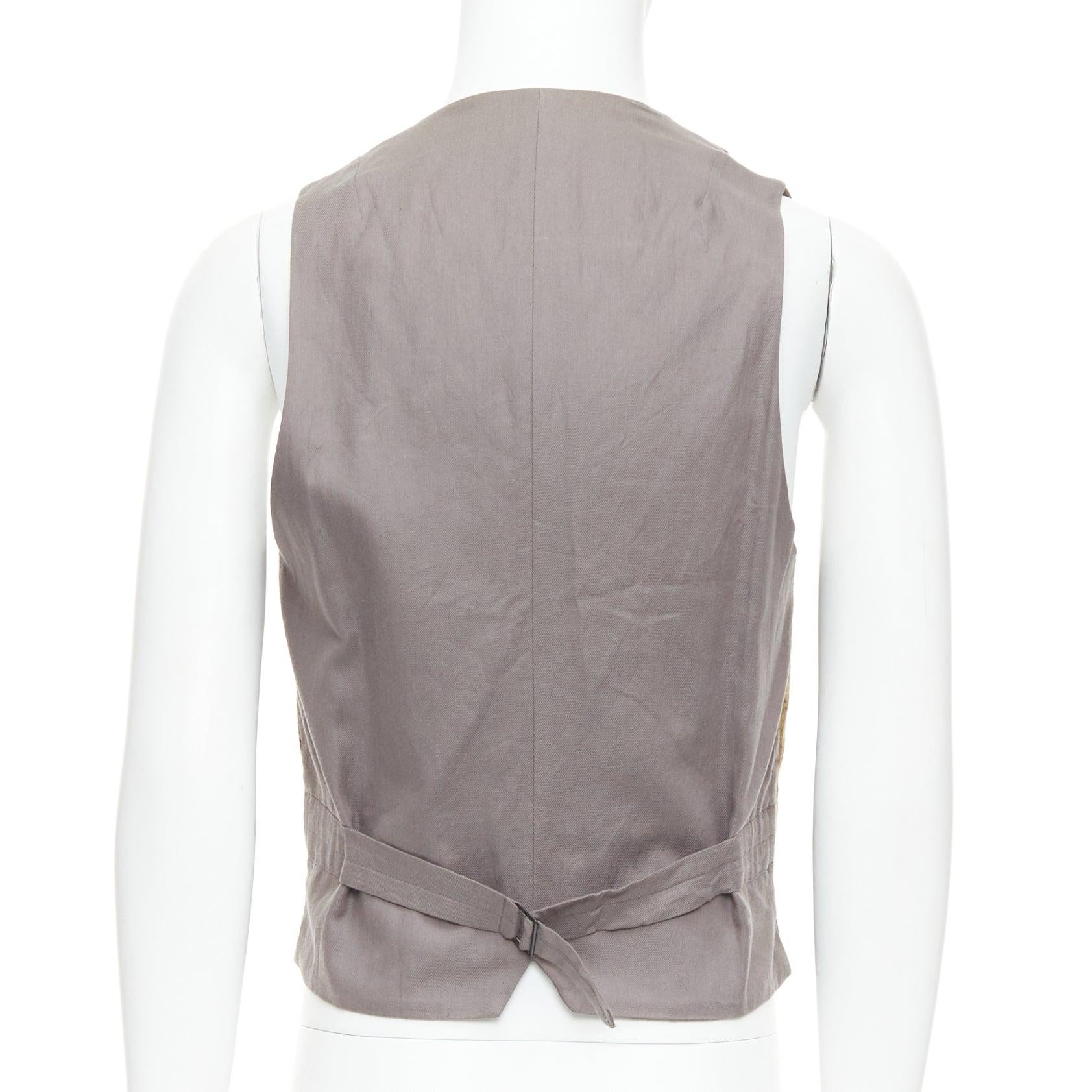 DRIES VAN NOTEN Gilet à col châle en laine 100% écossaise rouge marron IT48 M Pour hommes en vente