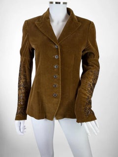 Blazer en perles de velours Brown de Dries Van Noten, FW 1999