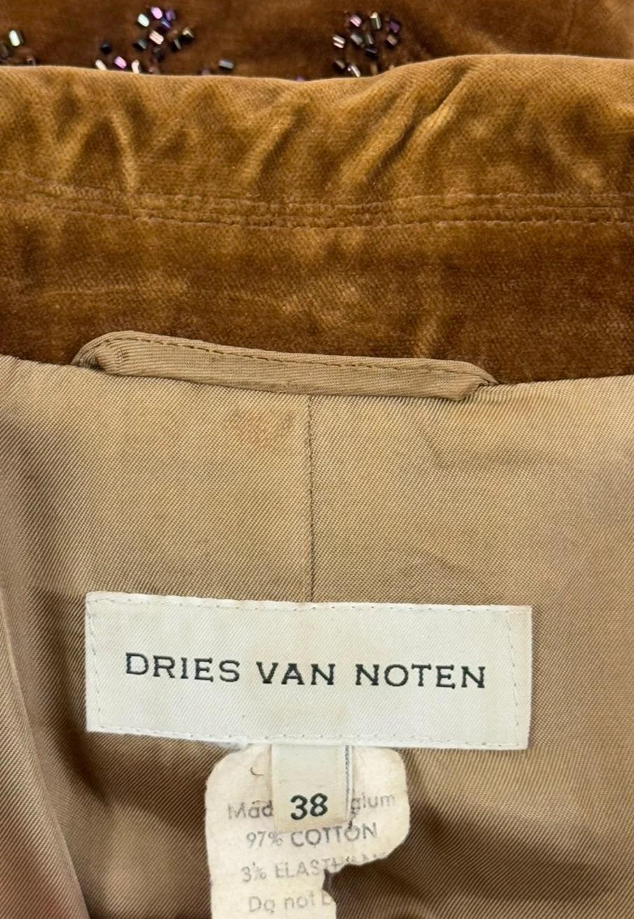 Dries Van Noten Brown Velvet Beaded Blazer, FW 1999 For Sale 4