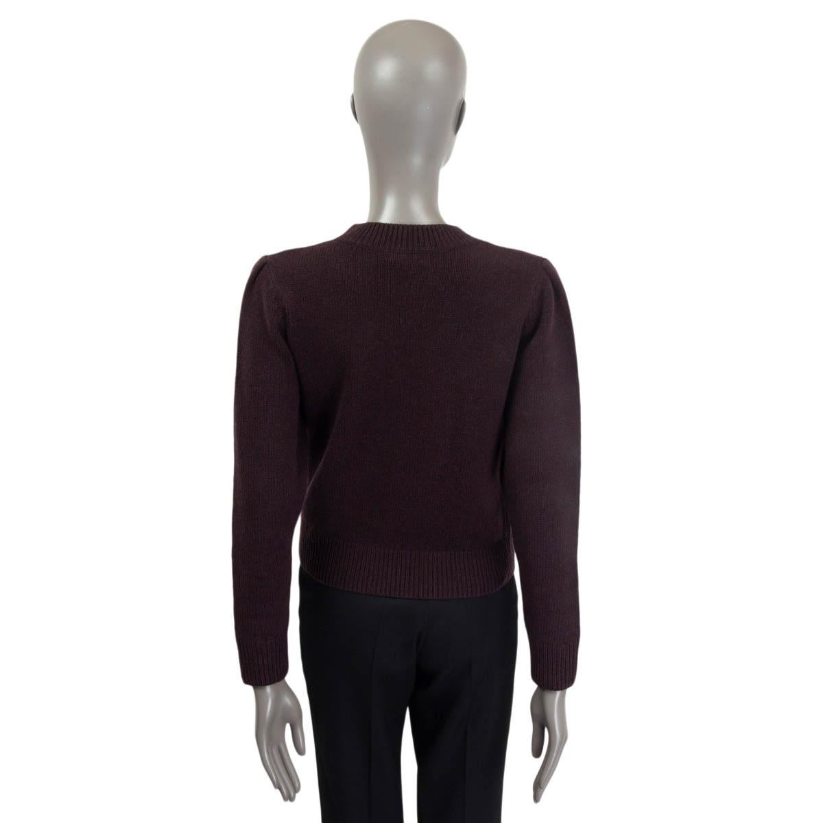 Black DRIES VAN NOTEN burgundy wool CREWENECK Sweater XS For Sale