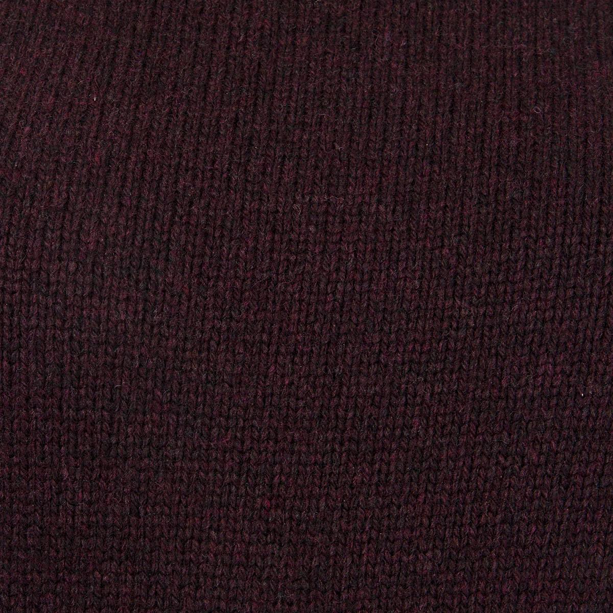 DRIES VAN NOTEN burgundy wool CREWENECK Sweater XS In Excellent Condition For Sale In Zürich, CH