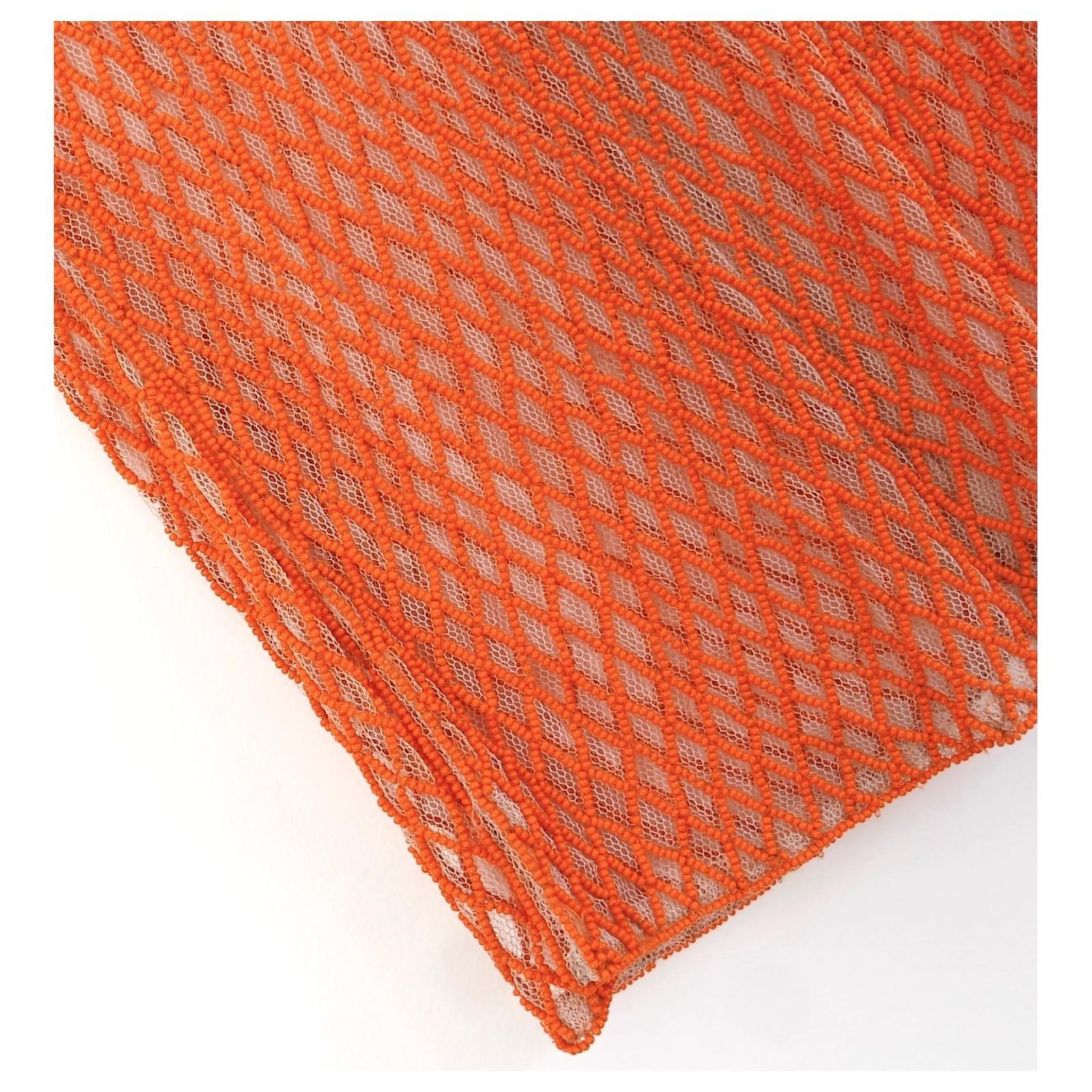Orange Dries Van Noten Centila Beaded Top