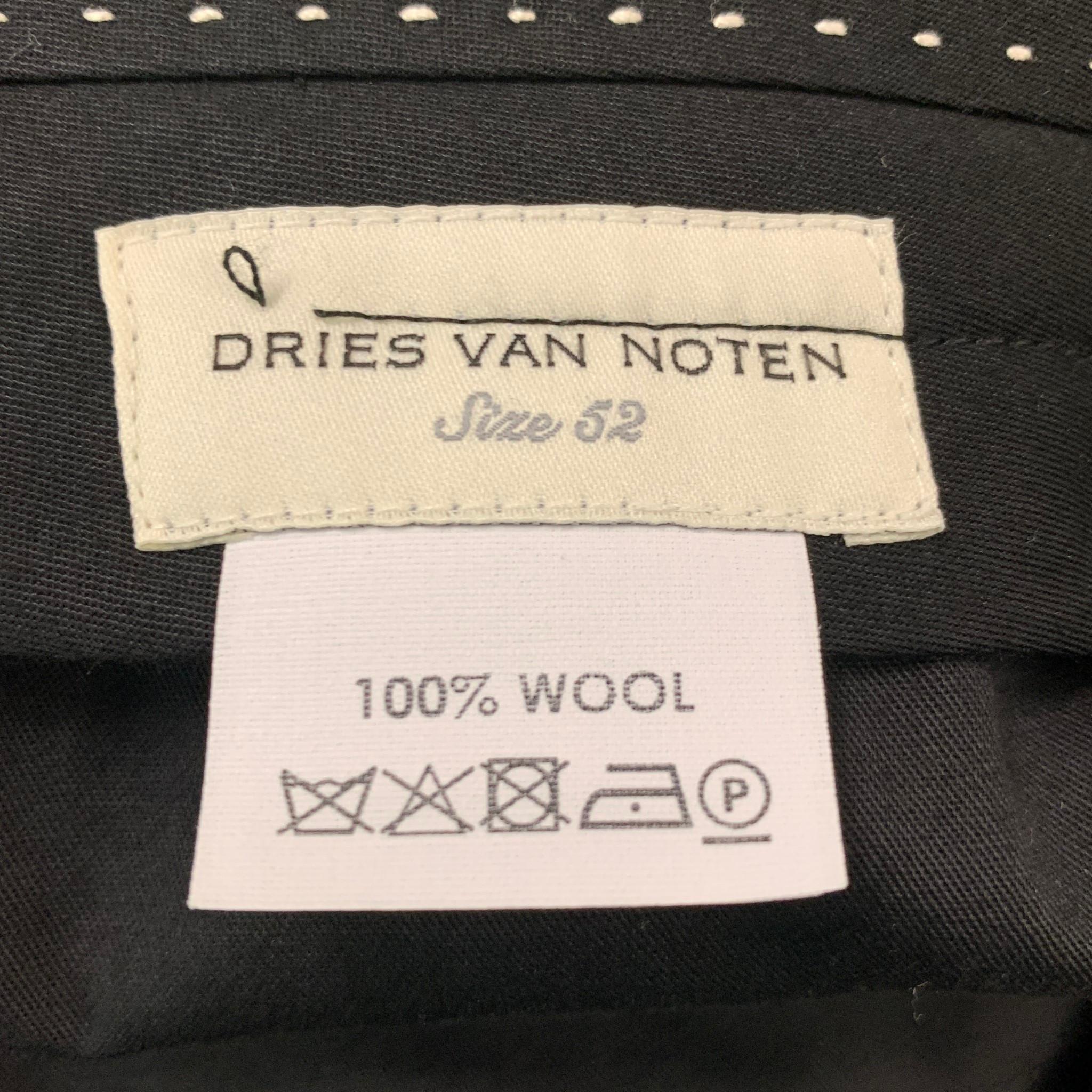 DRIES VAN NOTEN Chest Size 42 Brown Tan Animal Print Wool Notch Lapel 36 31 Suit 3
