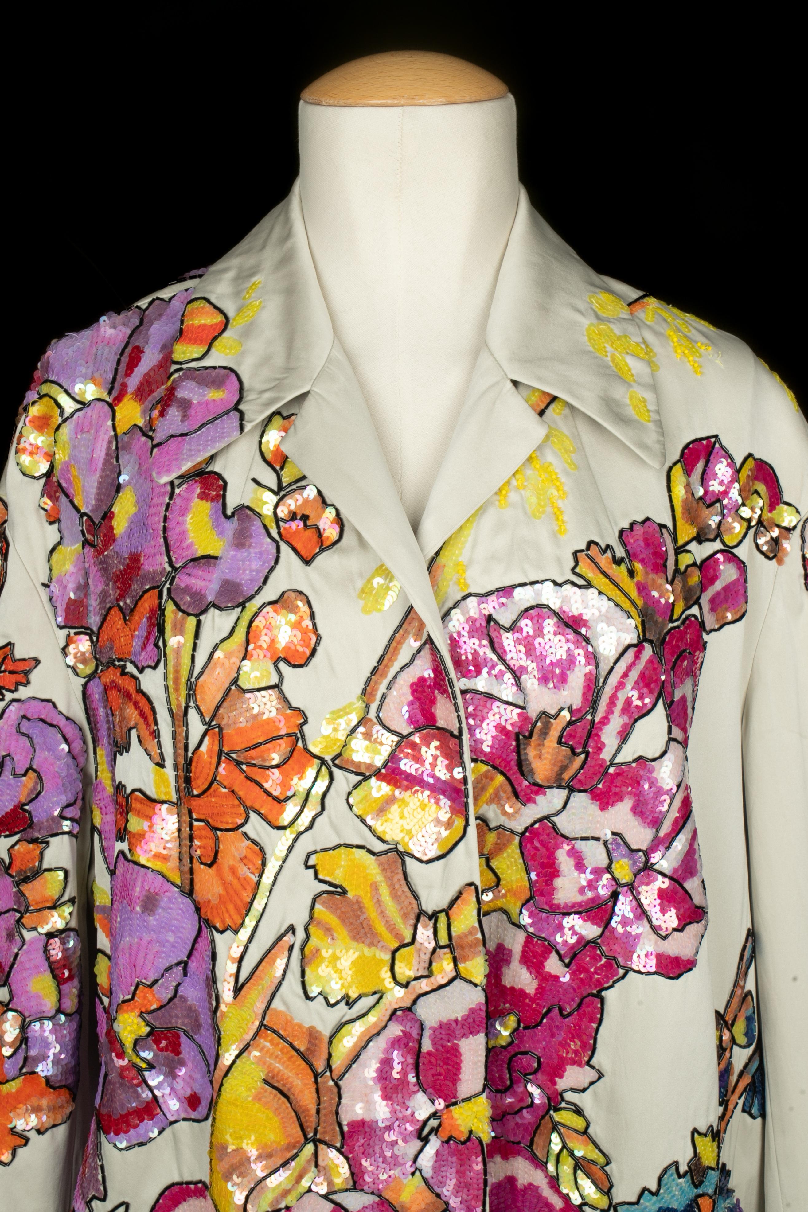 Beige Dries Van Noten coat Spring 2020 in vendita