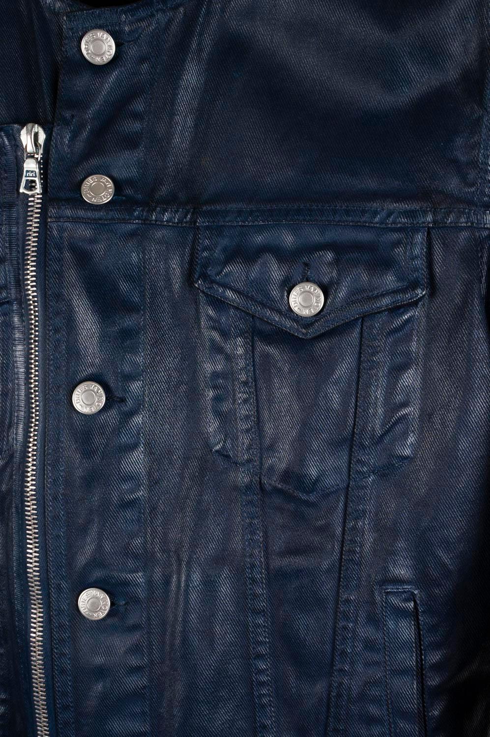 Dries Van Noten Coated Men Denim Jacket Size M In Good Condition For Sale In Kaunas, LT