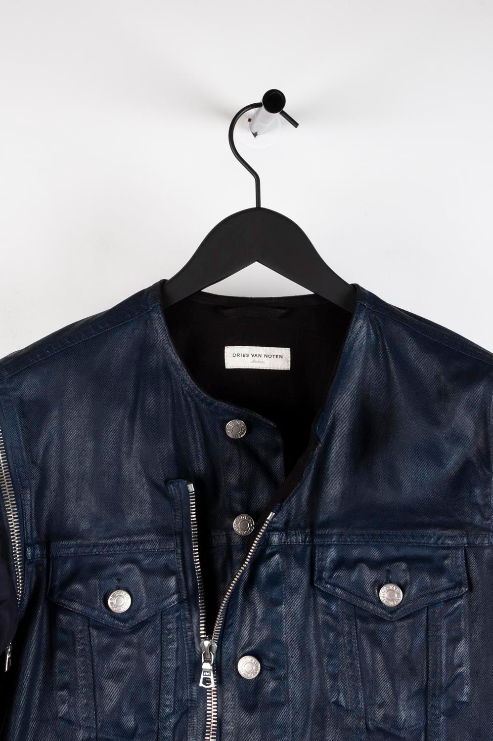 Dries Van Noten Coated Men Denim Jacket Size M For Sale 2