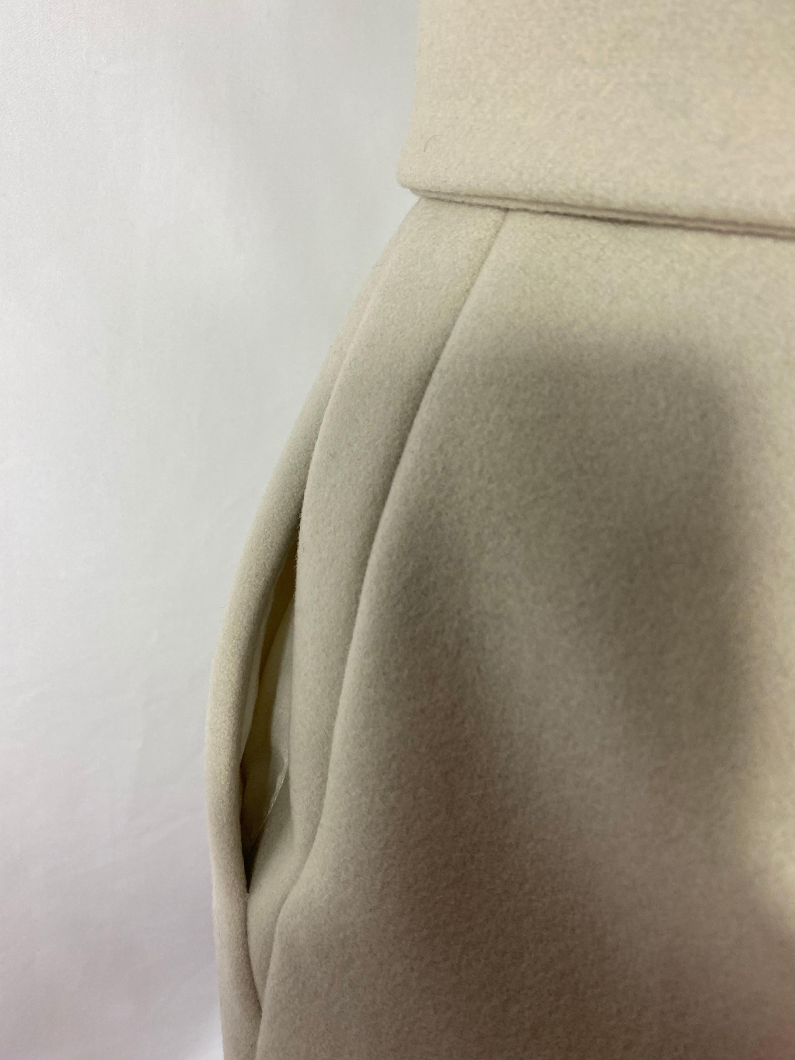 Women's Dries Van Noten Cream Wool Vest with Belt, Size 38