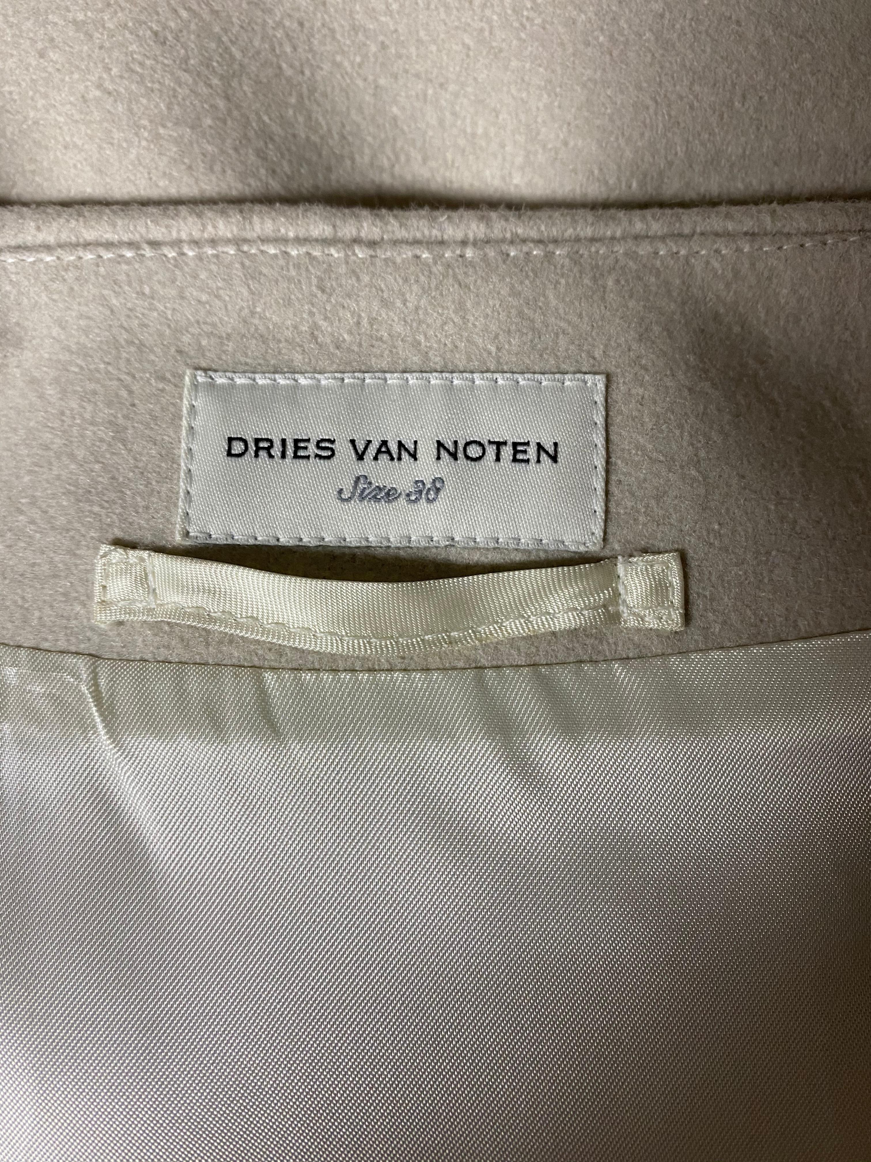 Dries Van Noten Cream Wool Vest with Belt, Size 38 1