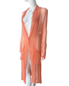 Dries Van Noten Crepe Silk Orange Sorbet Duster