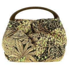 Dries Van Noten Crisp Top Handle Bag — Lime