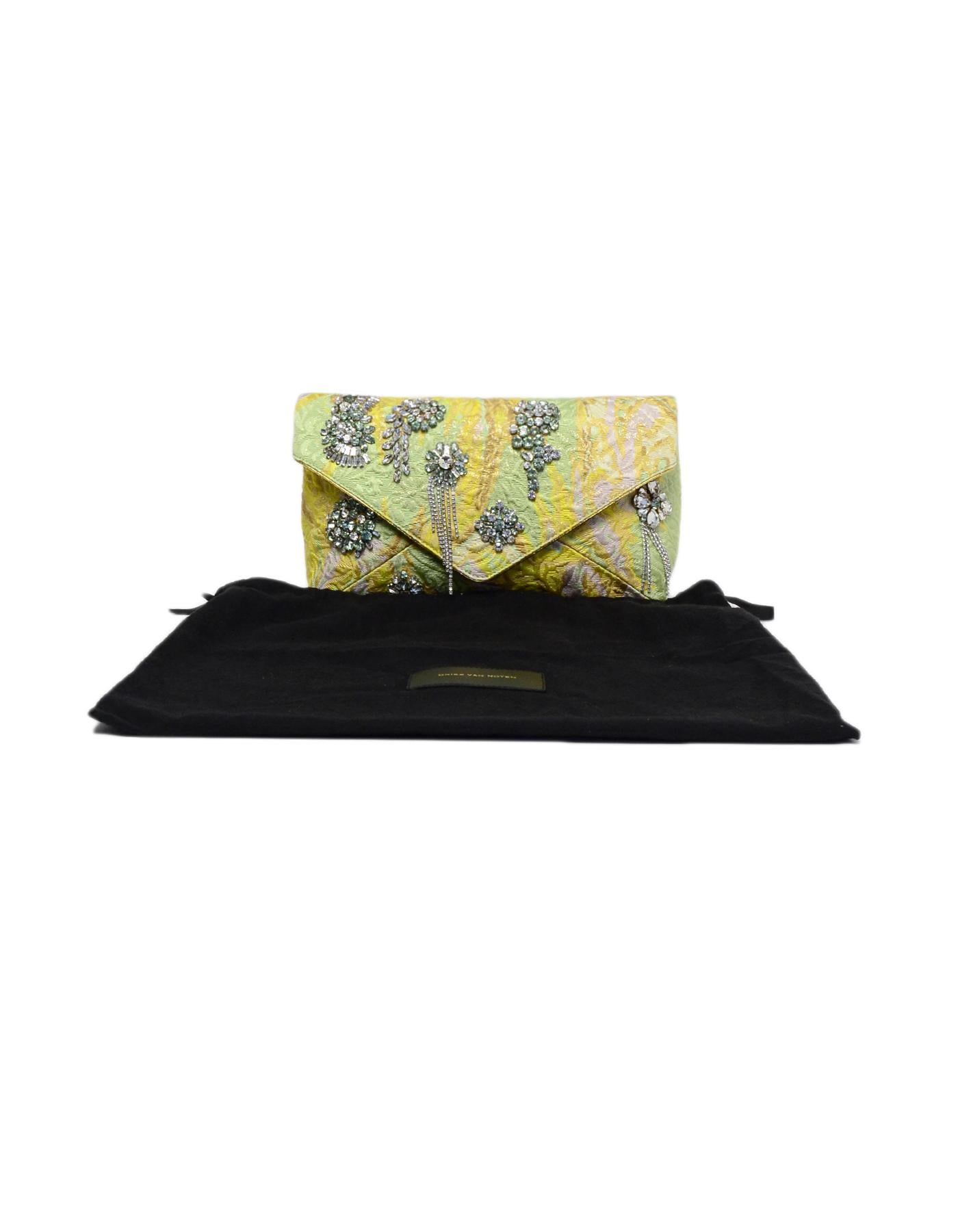 Dries van Noten Crystal Embellished Brocade Envelope Clutch Bag rt $1, 250 5