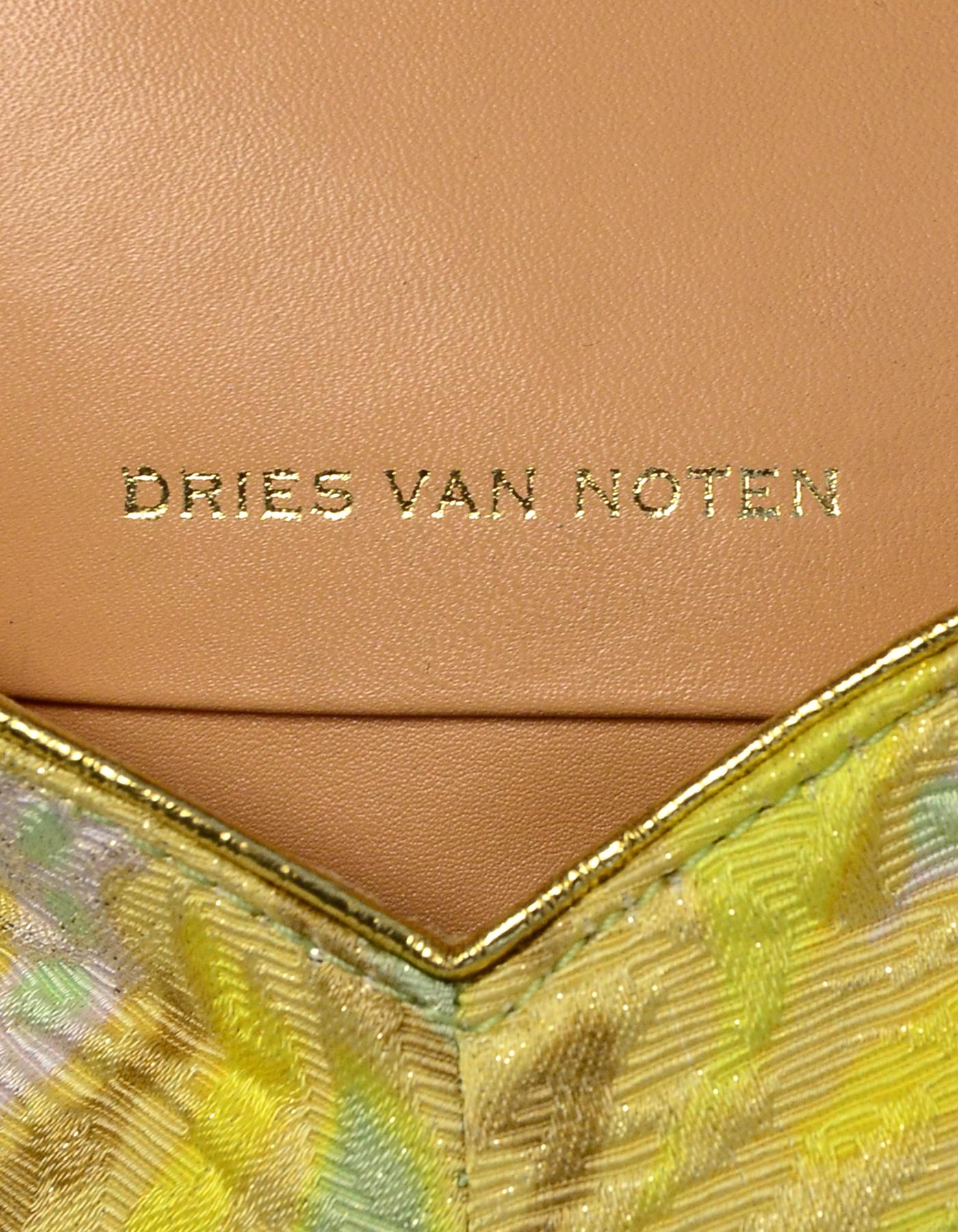 Dries van Noten Crystal Embellished Brocade Envelope Clutch Bag rt $1, 250 4