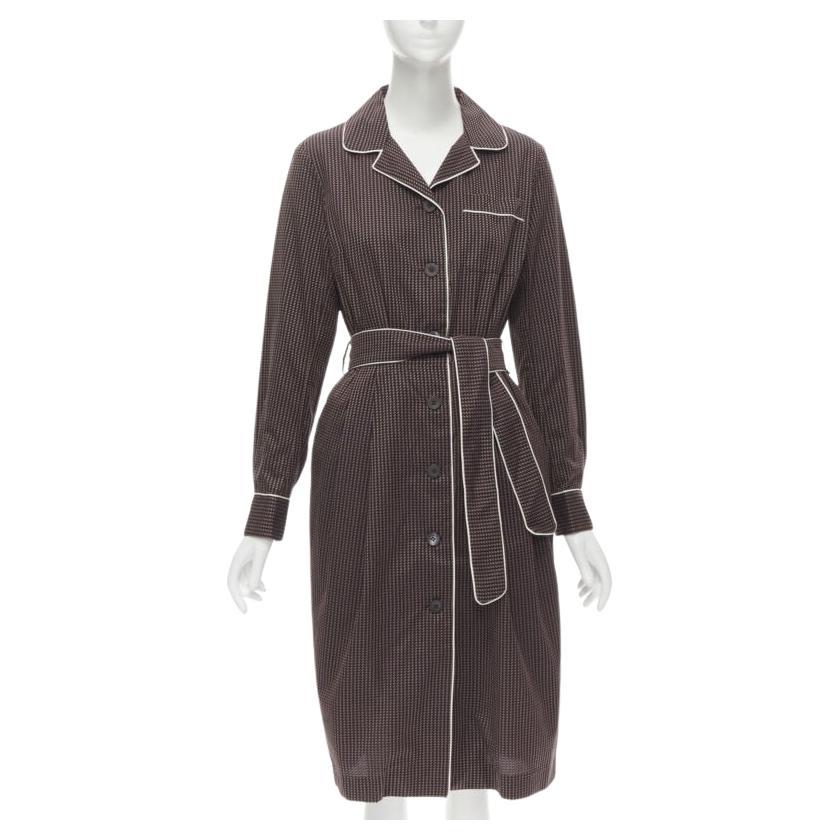 Robe pyjama Daltos bordeaux 100 % coton avec ceinture FR36 XS