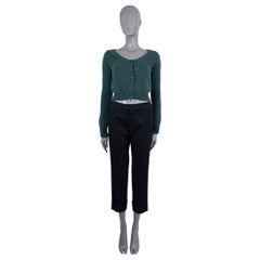 DRIES VAN NOTEN dark green alpaca CROPPED Cardigan Sweater XS