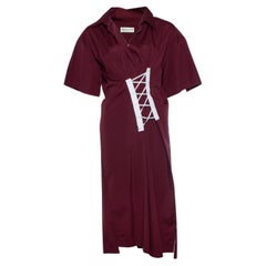 Dries van Noten, abito in popeline con arricciatura in pizzo Delick