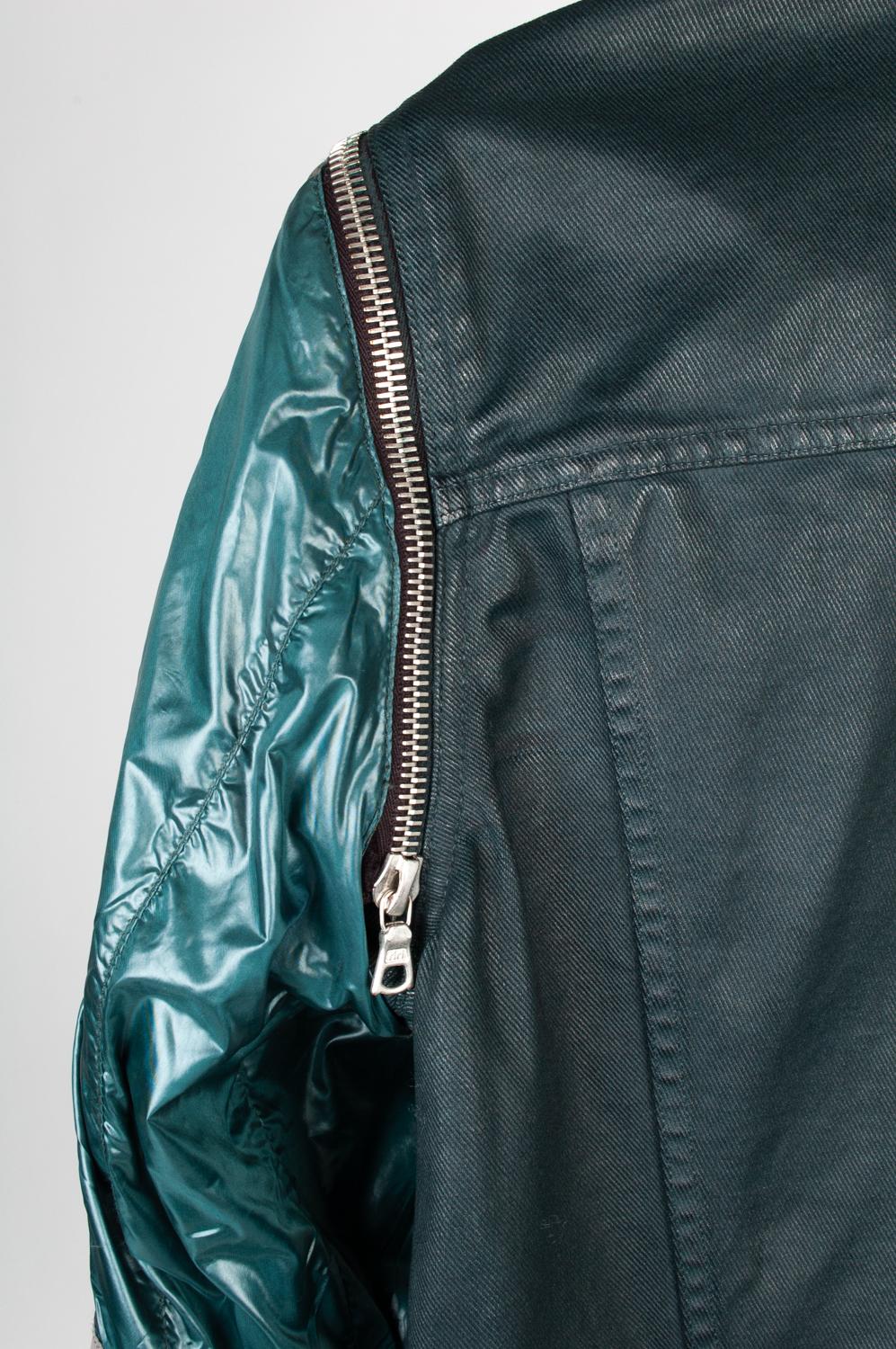 Dries Van Noten denim men jacket coated denim, detailed, Size slim M (small) For Sale 1