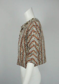Dries Van Noten Earthtones Brocade Cropped Jacket
