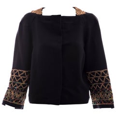 Dries Van Noten Embroidered Cotton Wool Black Jacket, Fall 2008