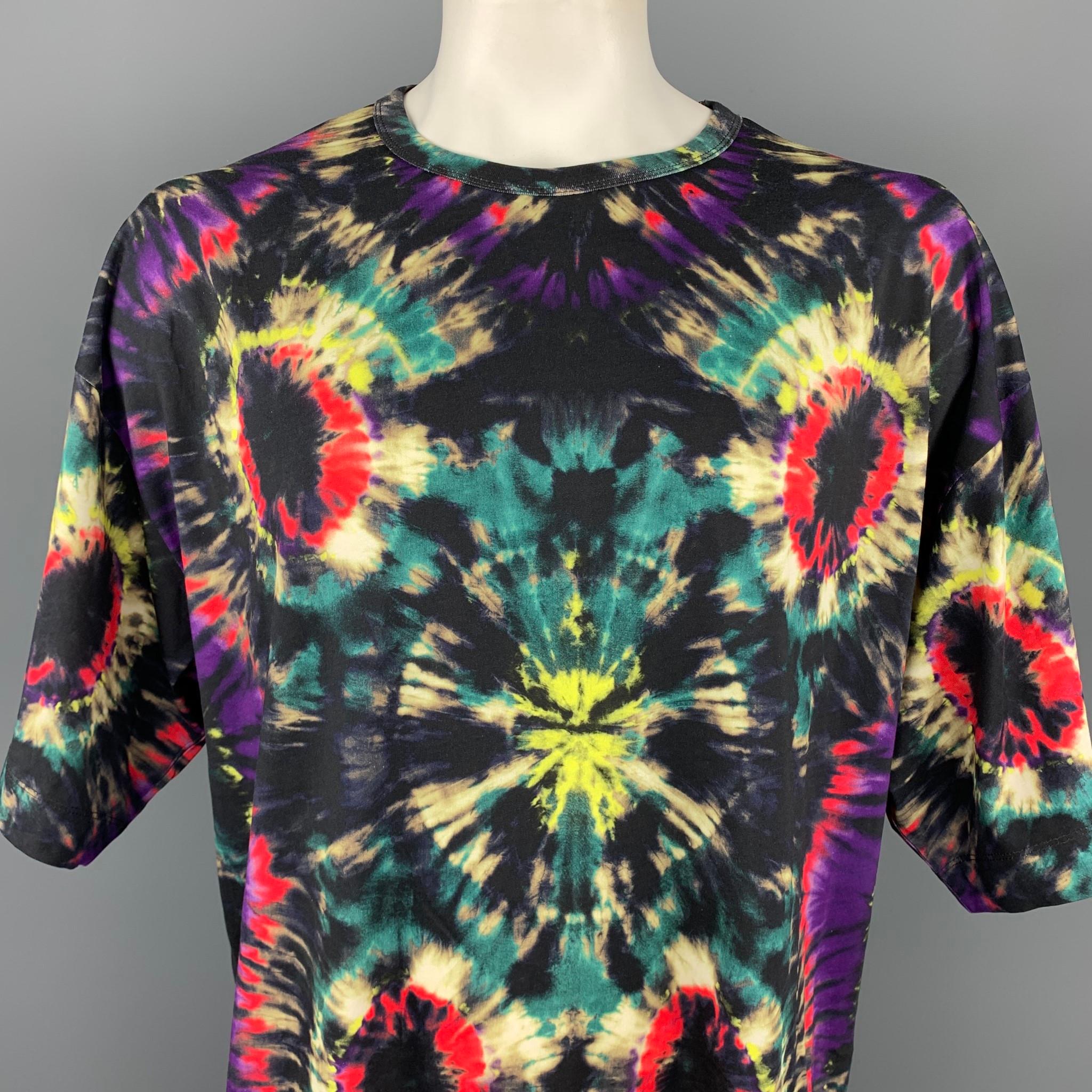 DRIES VAN NOTEN F/W 2019 t-shirt comes in a multi-color tie dye cotton featuring a oversized style and a crew-neck.

Excellent Pre-Owned Condition.
Marked: L

Measurements:

Shoulder: 27 in.
Chest: 54 in. 
Sleeve: 11 in. 
Length: 29.5 in. 