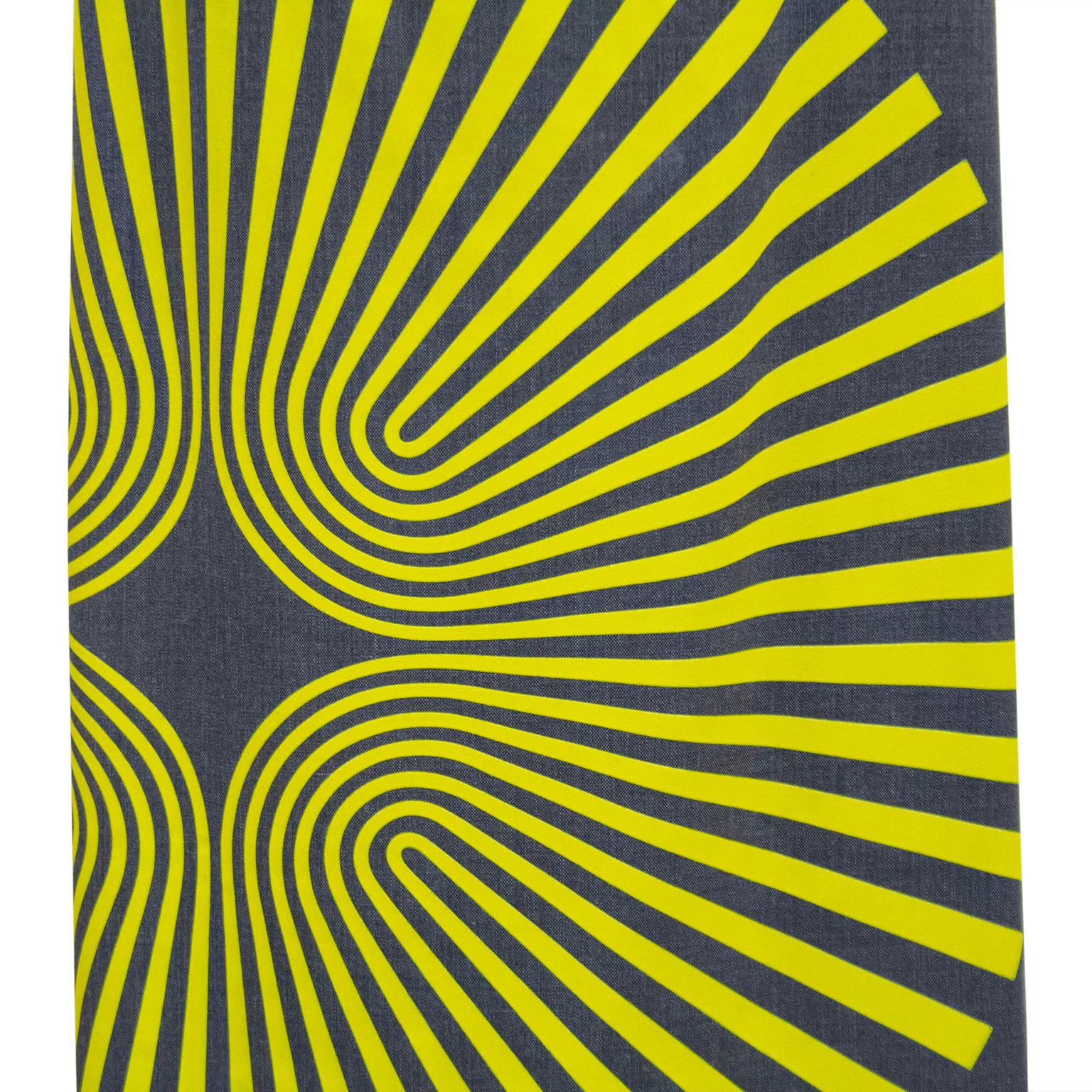 Gray Dries Van Noten Fall 2014 Yellow Spiral Print Pencil Skirt in Grey