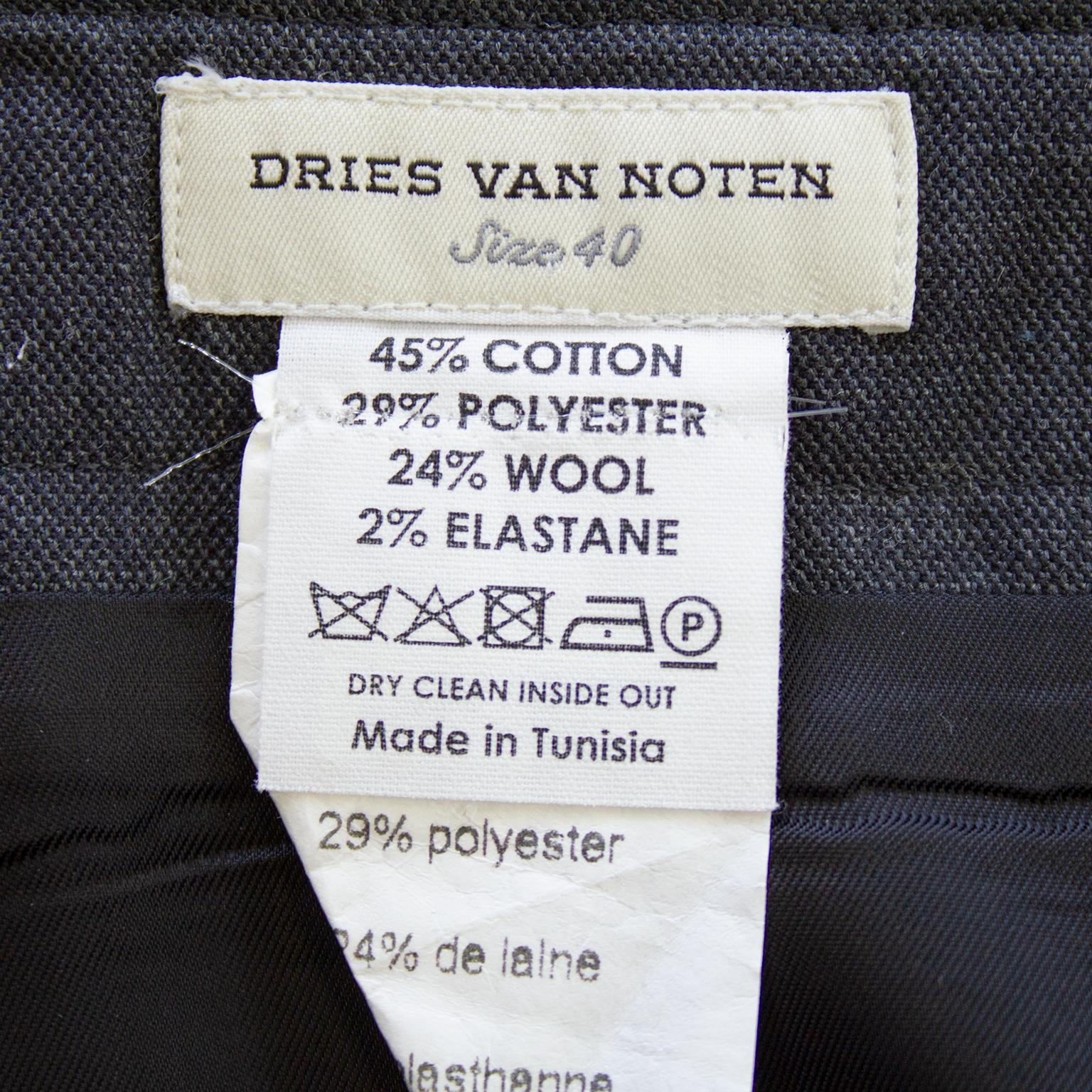 Women's Dries Van Noten Fall 2014 Yellow Spiral Print Pencil Skirt in Grey