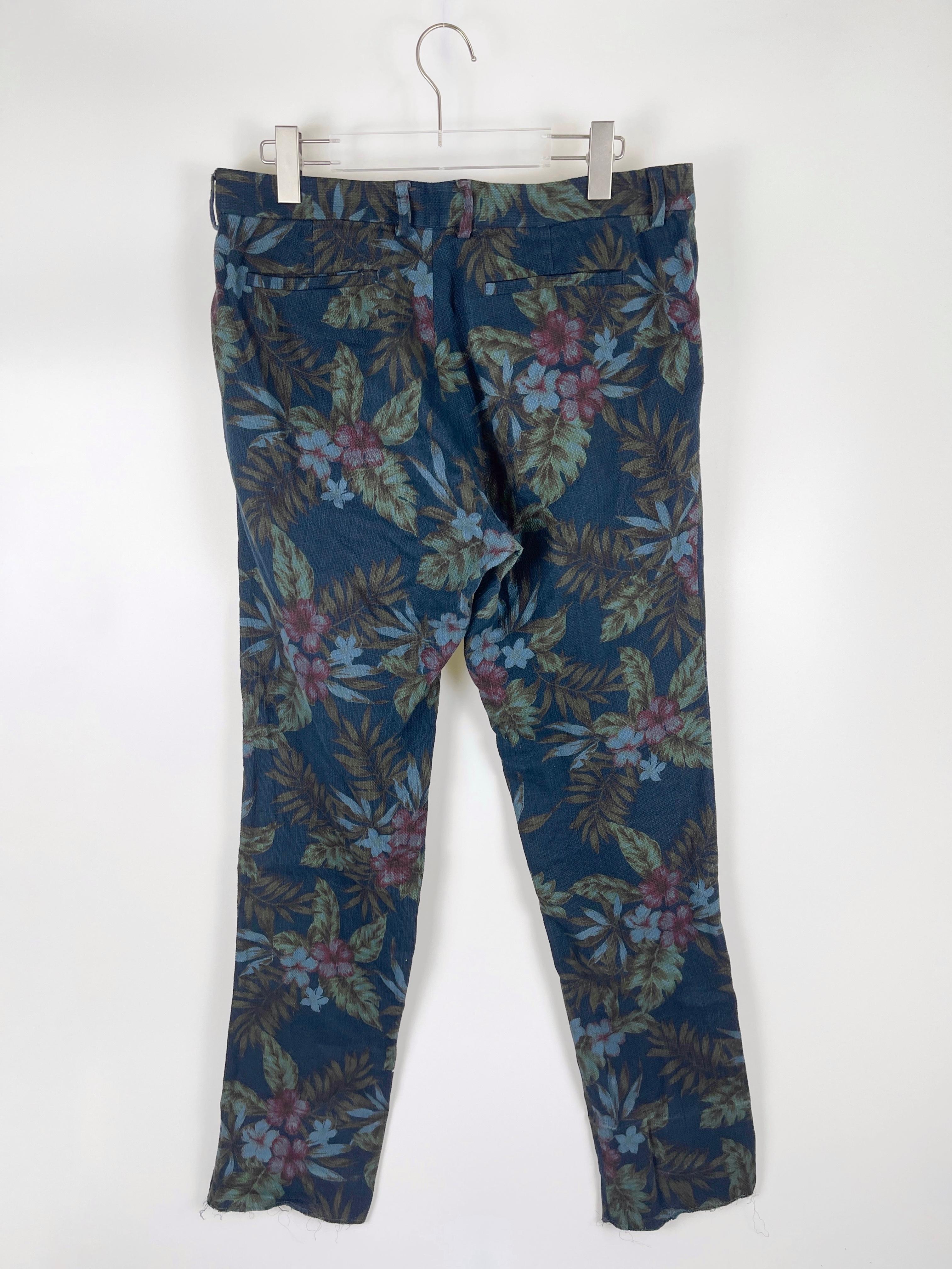 Women's or Men's Dries Van Noten Floral Denim Pants For Sale