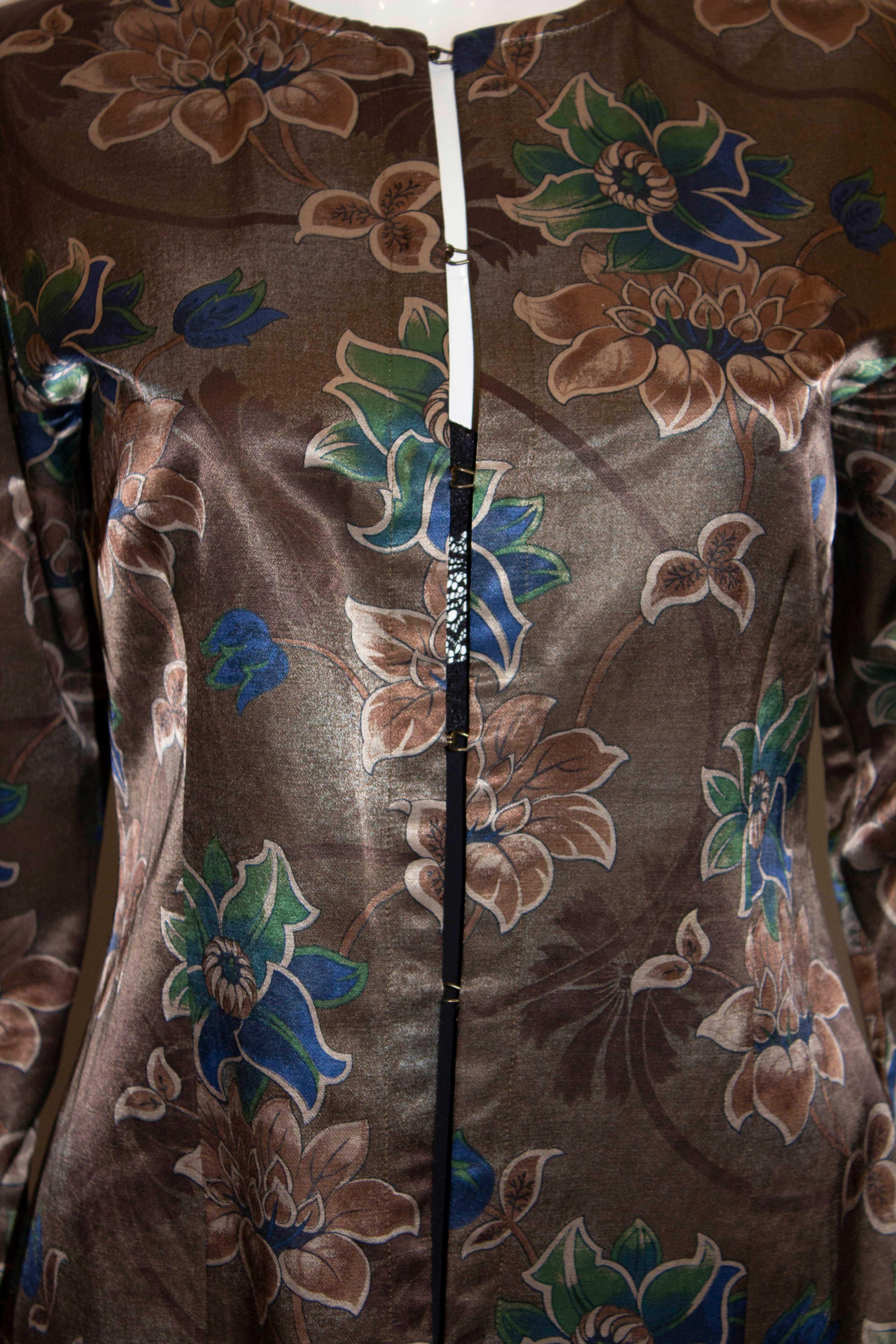 Black Dries van Noten Floral Print Jacket For Sale