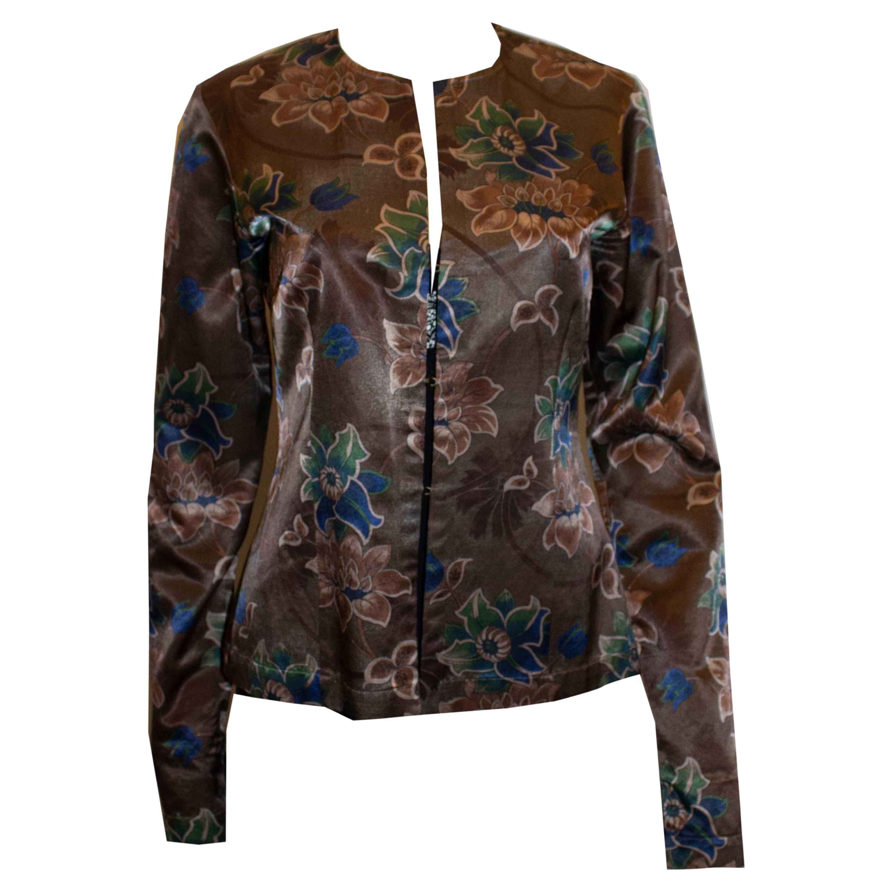 Dries van Noten Floral Print Jacket For Sale