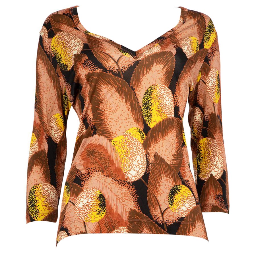 Dries Van Noten Floral Print V-Neck Top Size M