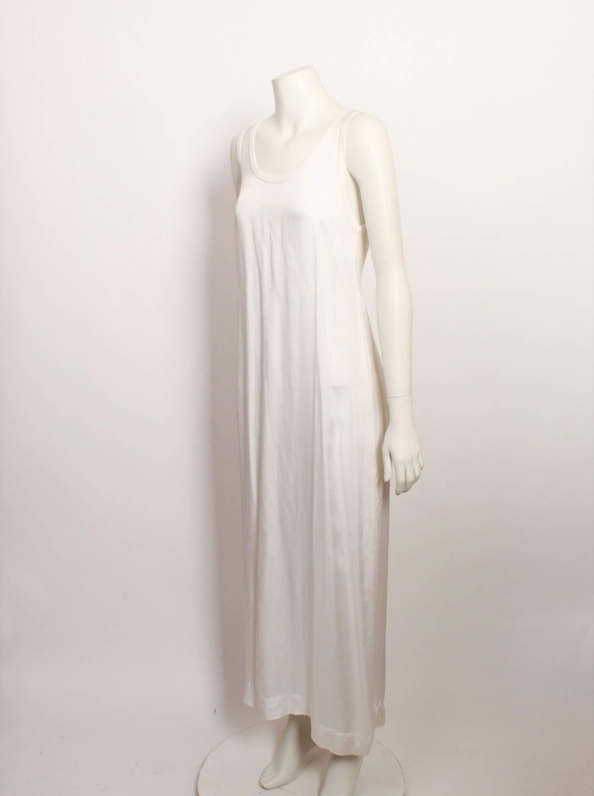 Dries Van Noten Full Length White Singlet Style Dress (Weiß) im Angebot