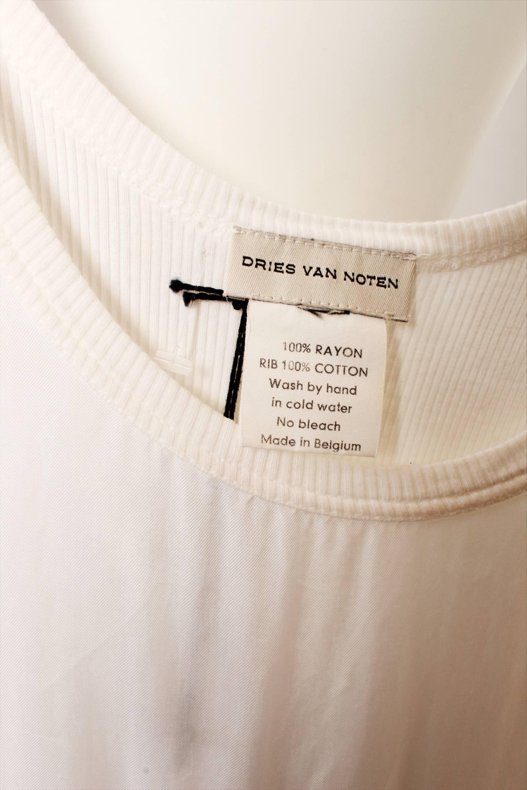 Dries Van Noten Full Length White Singlet Style Dress In Good Condition For Sale In Melbourne, Victoria
