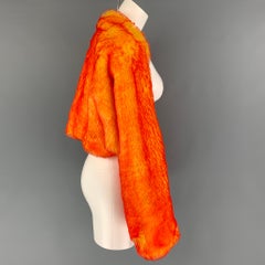 DRIES VAN NOTEN FW 19 Size One Size Orange Yellow Faux Fur Cropped Coat